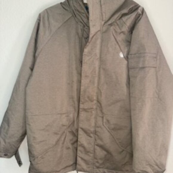 Volcom Water Resistant Hooded Jacket Coat Mens Small Brown - Picture 2 of 6
